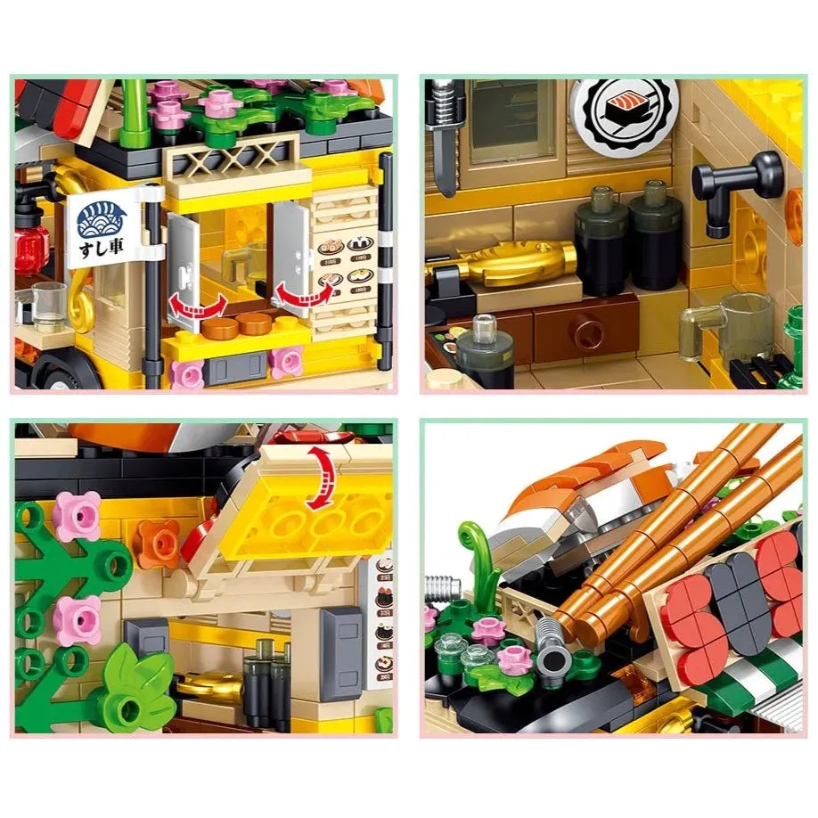 Foodie Micro Building Set Collection Burgers, Desserts, Sushi, and Food Trucks