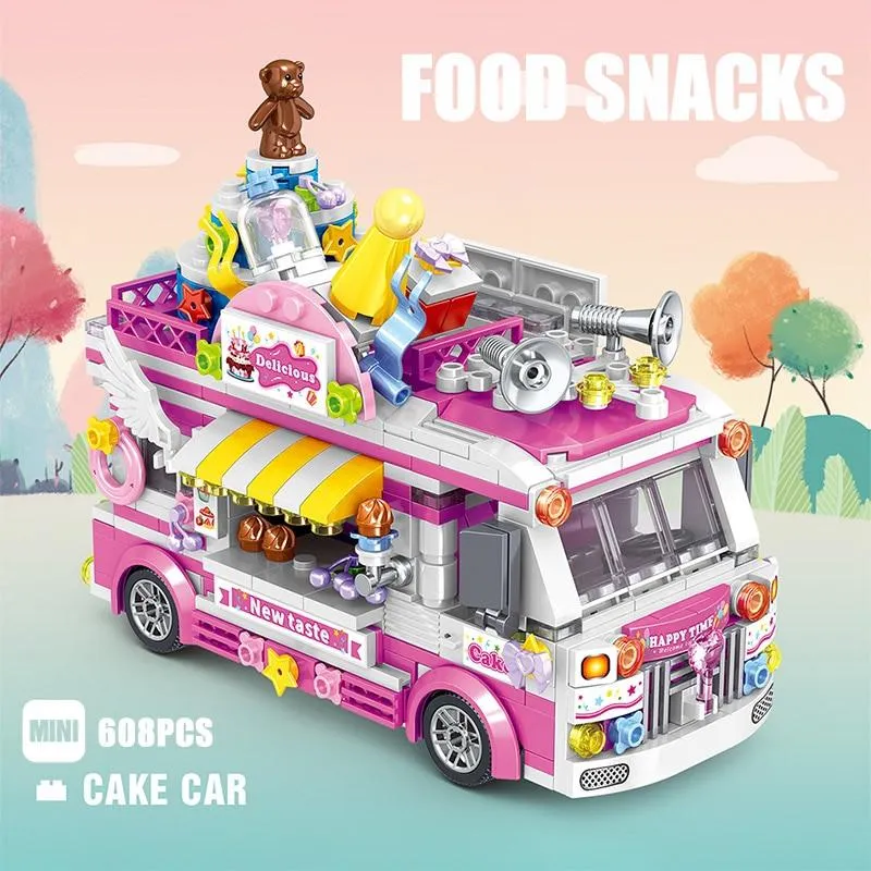 Foodie Micro Building Set Collection Burgers, Desserts, Sushi, and Food Trucks