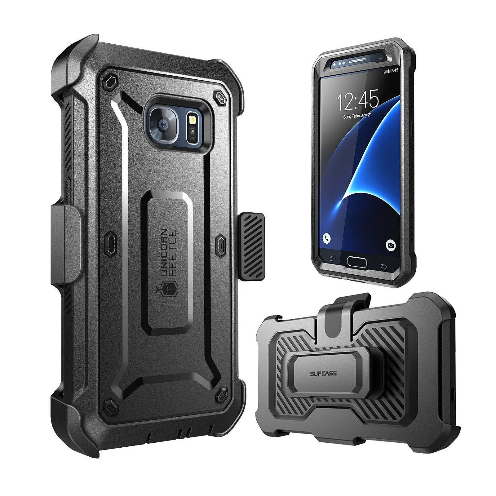 Galaxy S7 Unicorn Beetle Pro Full Body Rugged Holster Case(open box)-Black