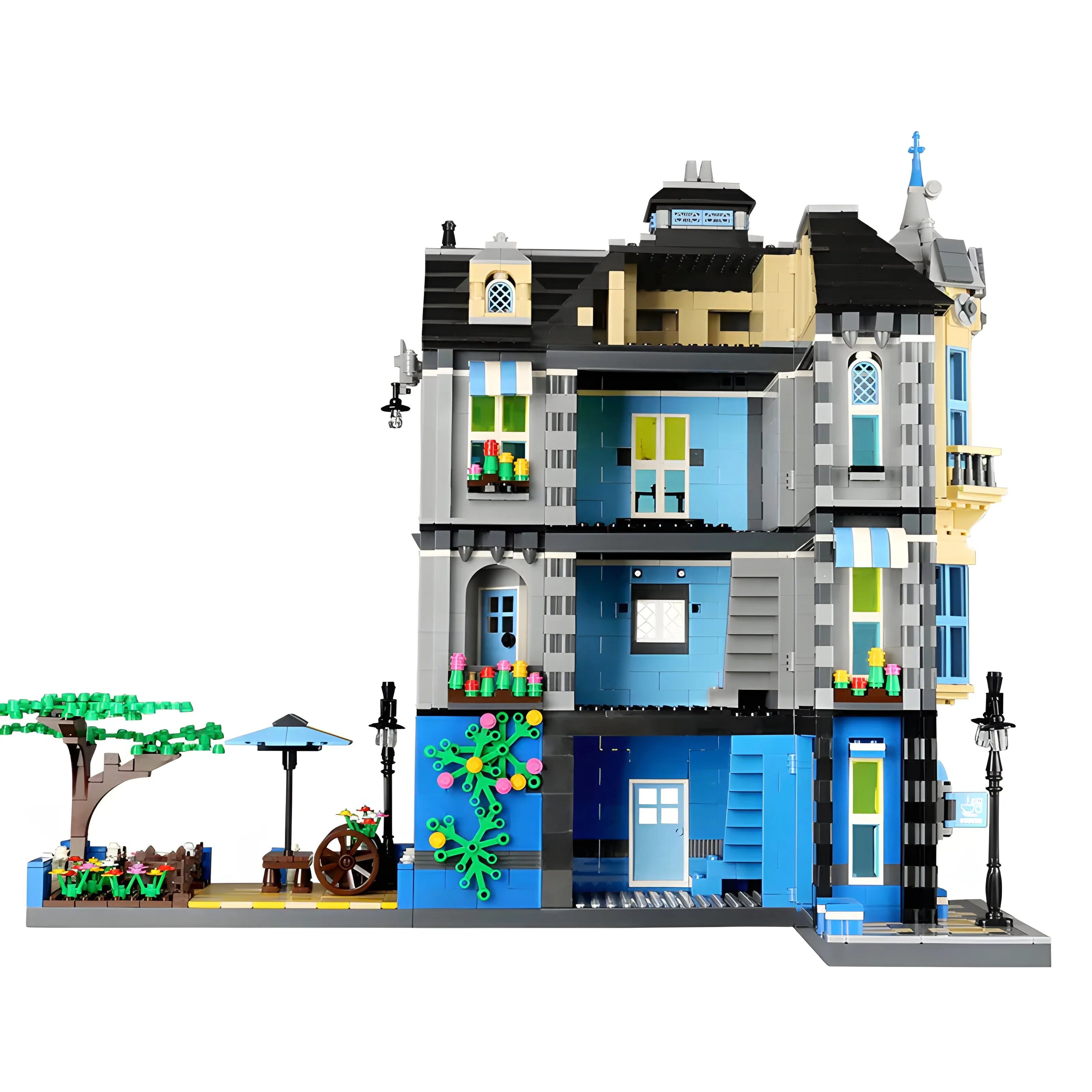 Garden Coffee Shop Modular City Building Blocks Set | General Jim's Toys