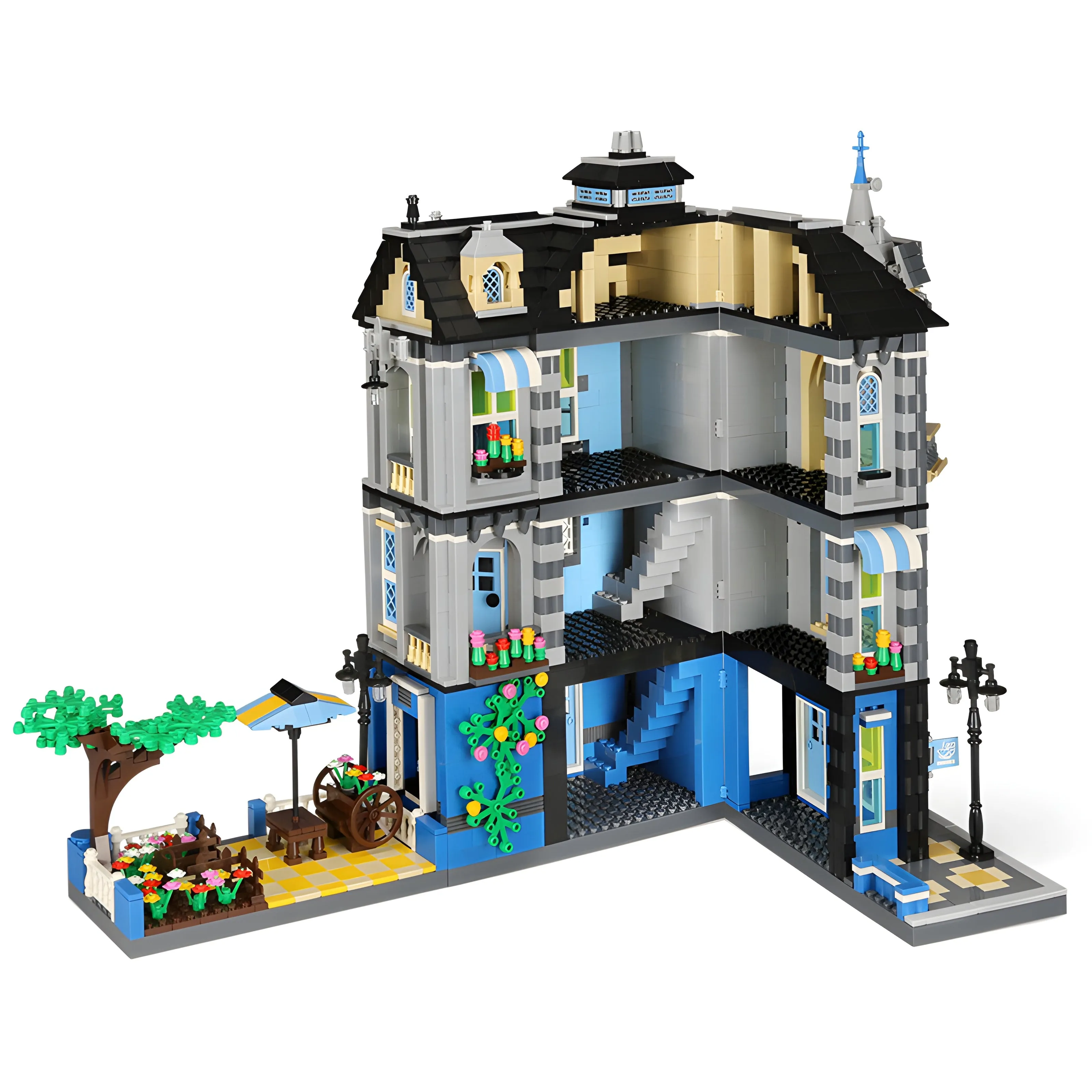 Garden Coffee Shop Modular City Building Blocks Set | General Jim's Toys