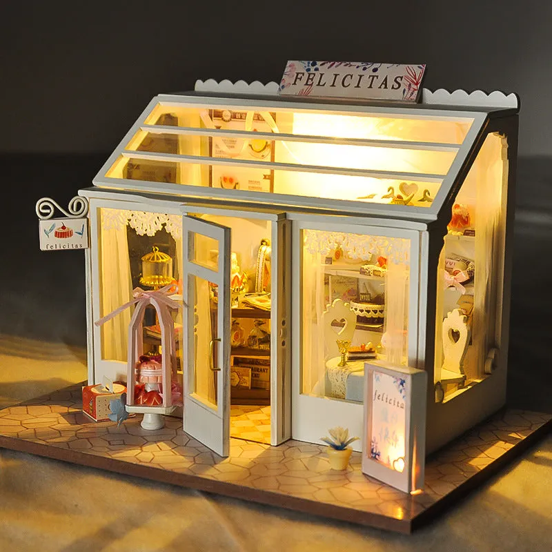 Girls Christmas gifts DIY doll house handmade model store house Educational toys