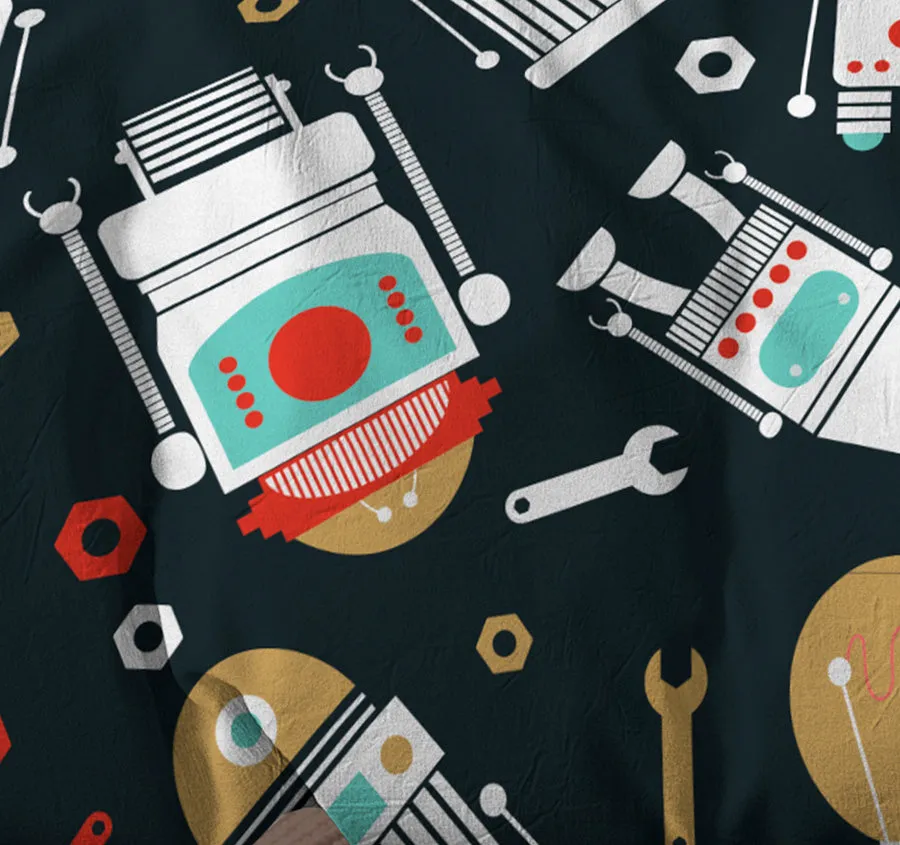 Glow Robo Quilt Cover Set Navy