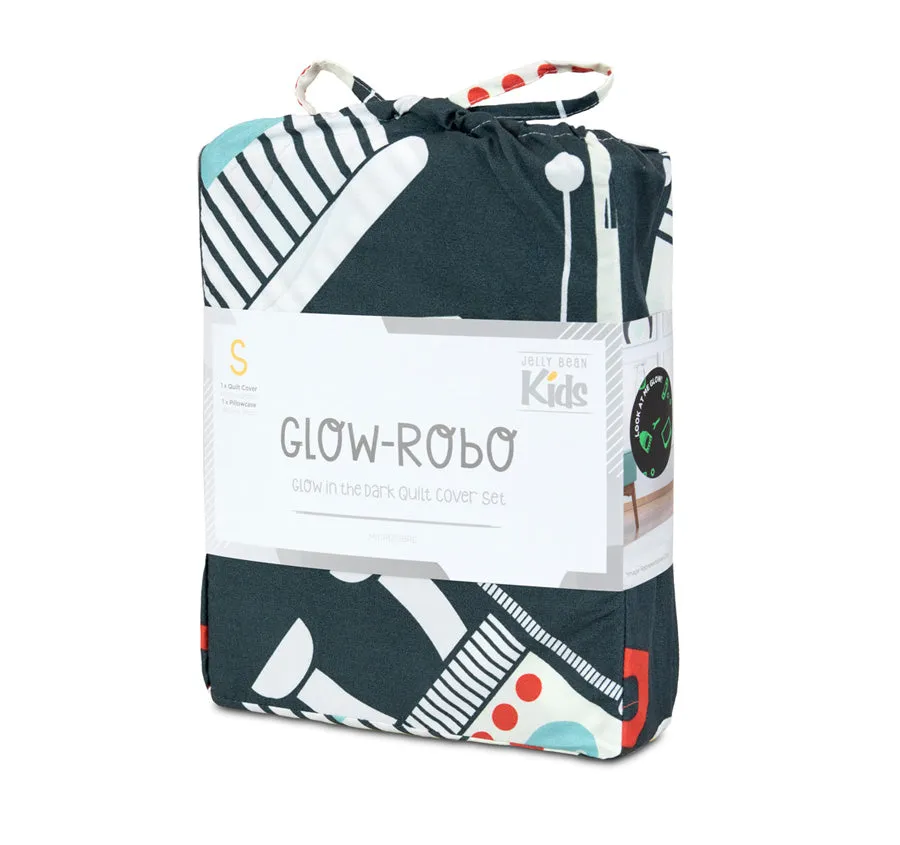 Glow Robo Quilt Cover Set Navy