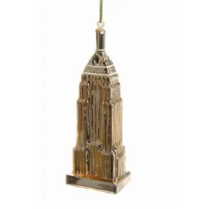 Gold Empire State Building Glass Ornament