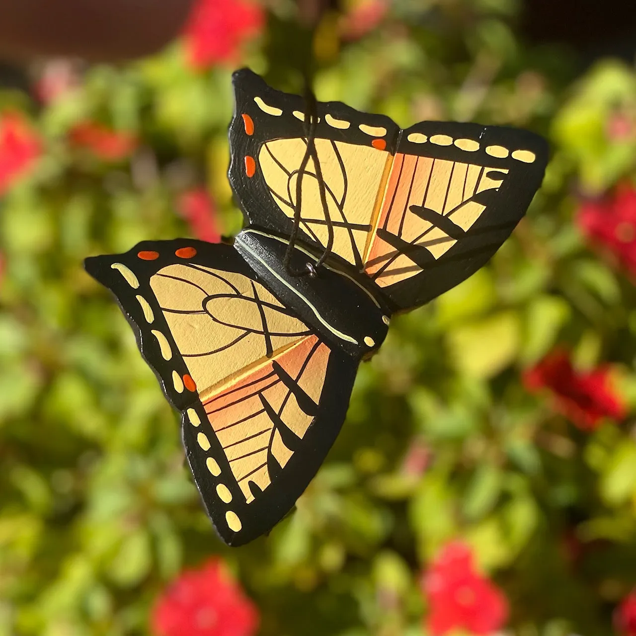 Hand-Carved Tiger Swallowtail Ornament