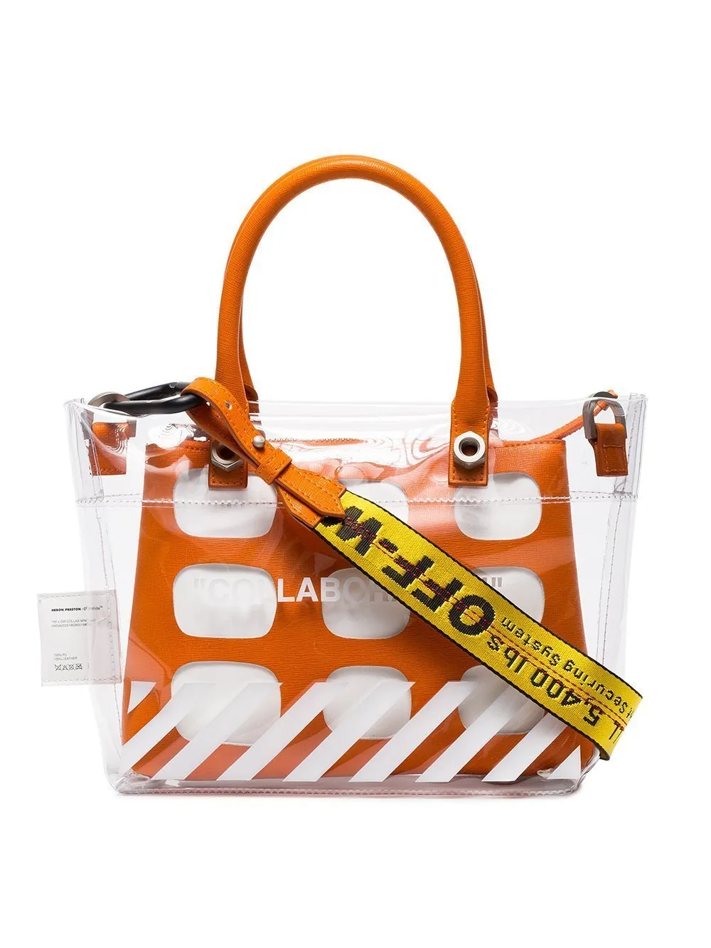 Heron Preston x Off White Collaboration Bag - Transparent / Orange