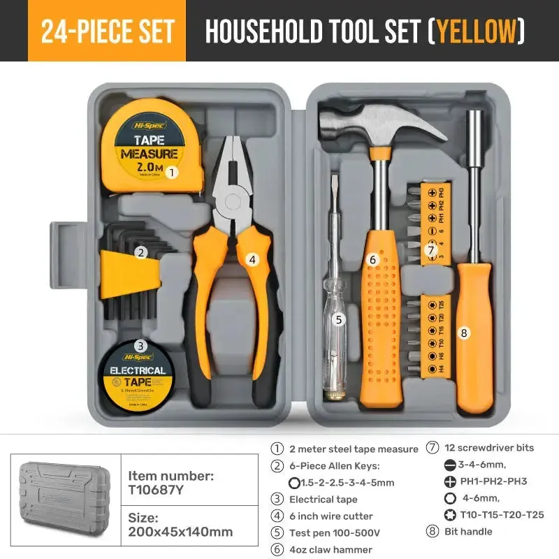 Hi-Spec Complete Tool Box Kit Household Hardware Hand Tool Set