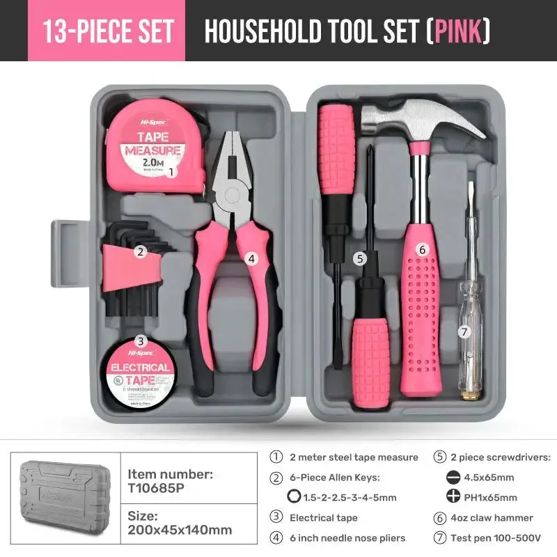 Hi-Spec Complete Tool Box Kit Household Hardware Hand Tool Set