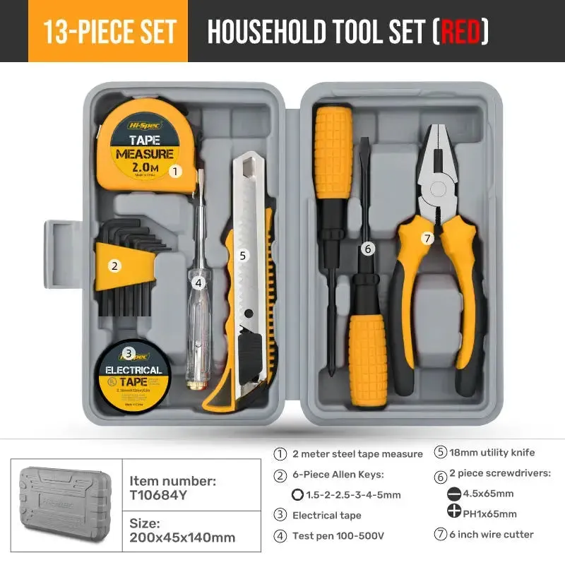 Hi-Spec Complete Tool Box Kit Household Hardware Hand Tool Set