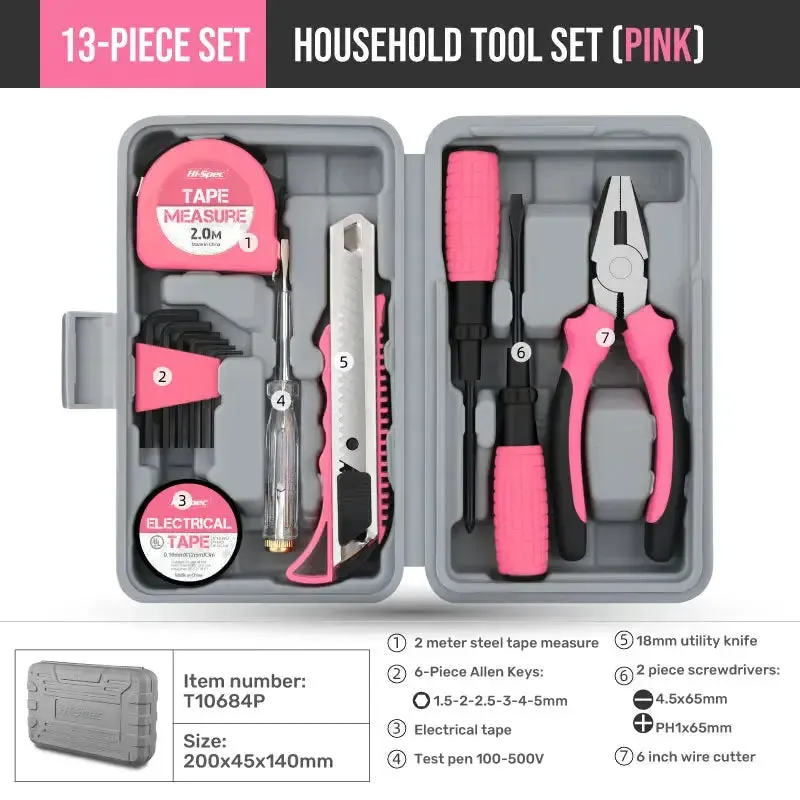 Hi-Spec Complete Tool Box Kit Household Hardware Hand Tool Set