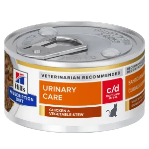 Hill's Prescription Diet c/d Multicare Stress Urinary Care Chicken & Vegetable Stew Canned Cat Food 82g x 24