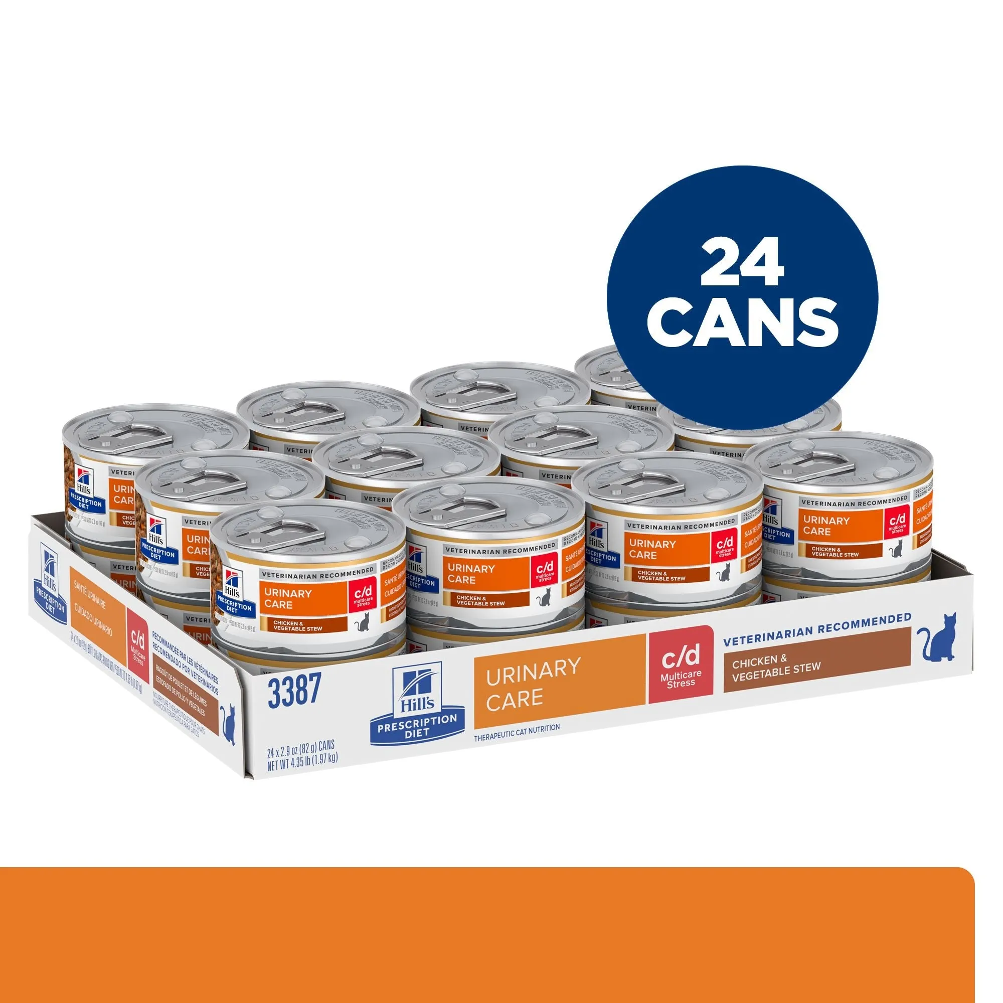 Hill's Prescription Diet c/d Multicare Stress Urinary Care Chicken & Vegetable Stew Canned Cat Food 82g x 24