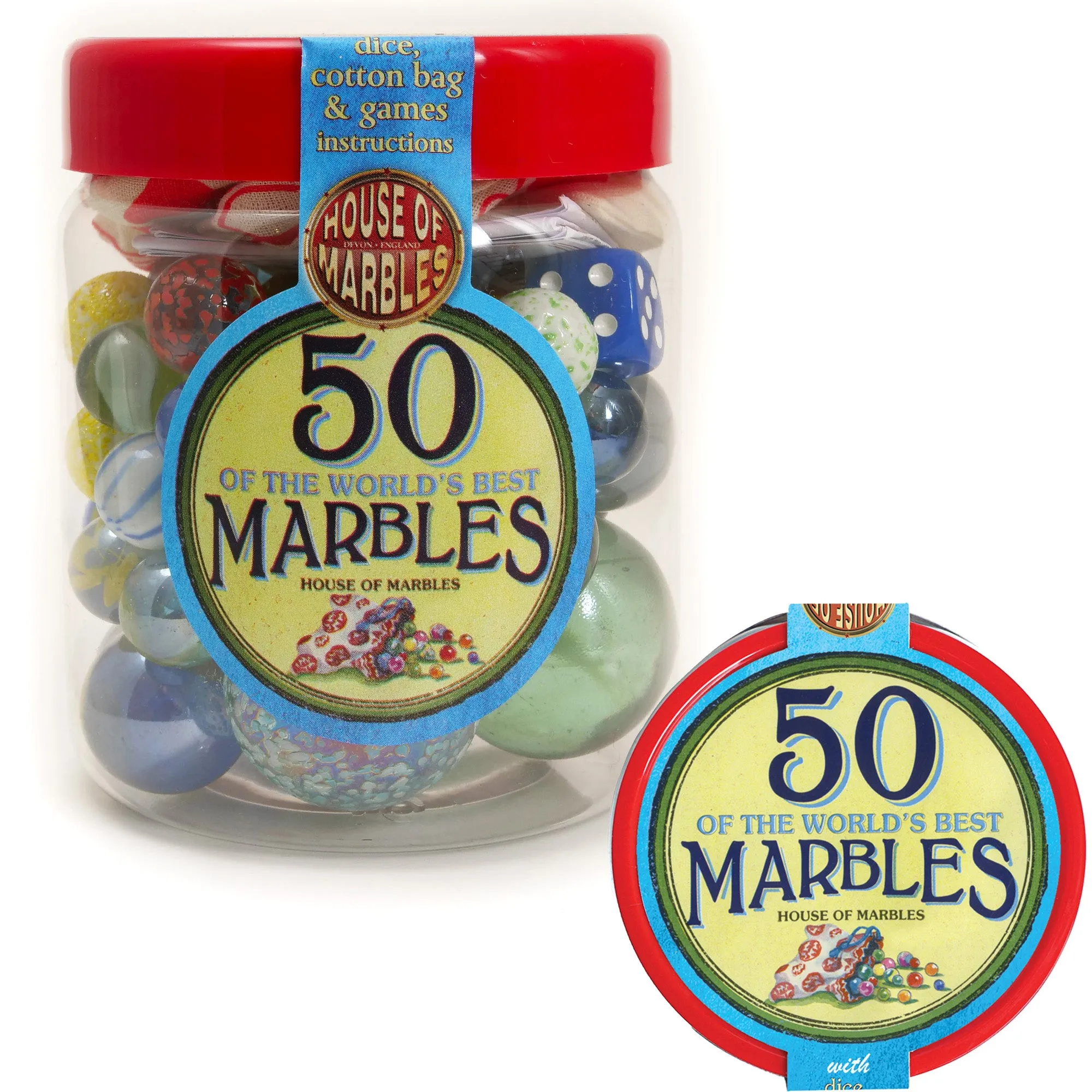 House of Marbles Tub of 50 Marbles