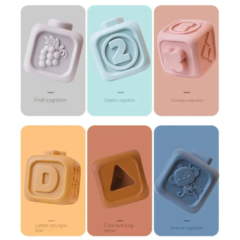 Infant Puzzle Building Blocks Cognitive Relief Square Soft Building Blocks Jenga Vinyl Building Blocks of Flexible Glue Toys