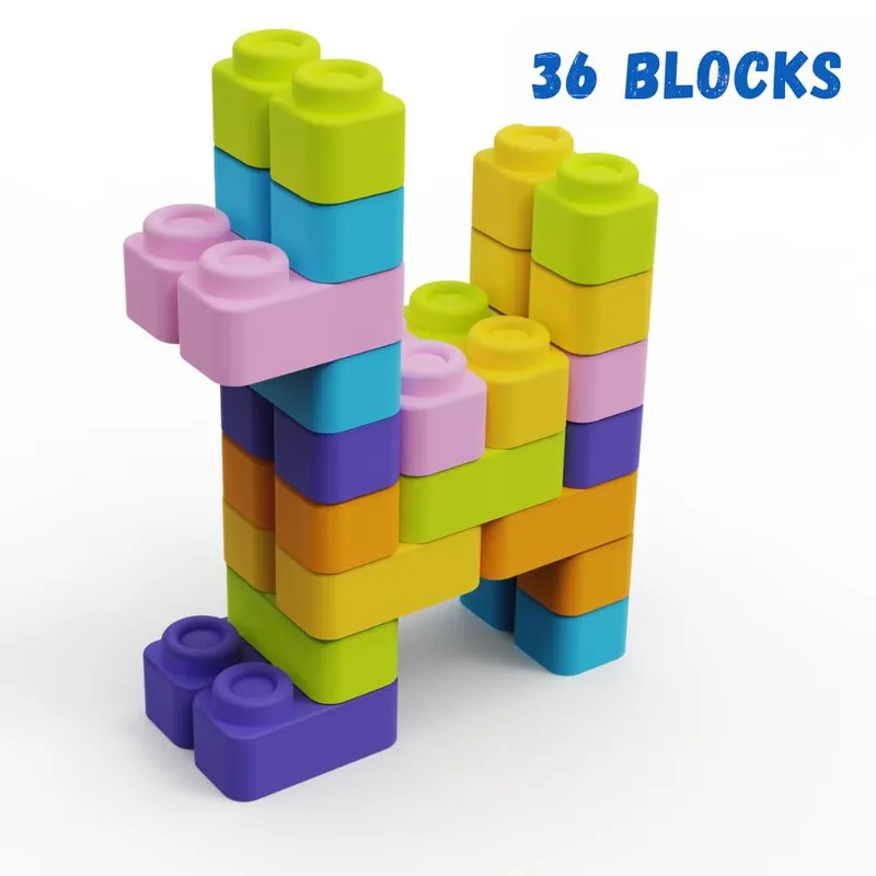 Infant Soft Building Blocks Set 4 - 36 Pieces (5 Months-1 Year)