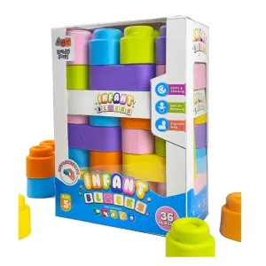 Infant Soft Building Blocks Set 4 - 36 Pieces (5 Months-1 Year)