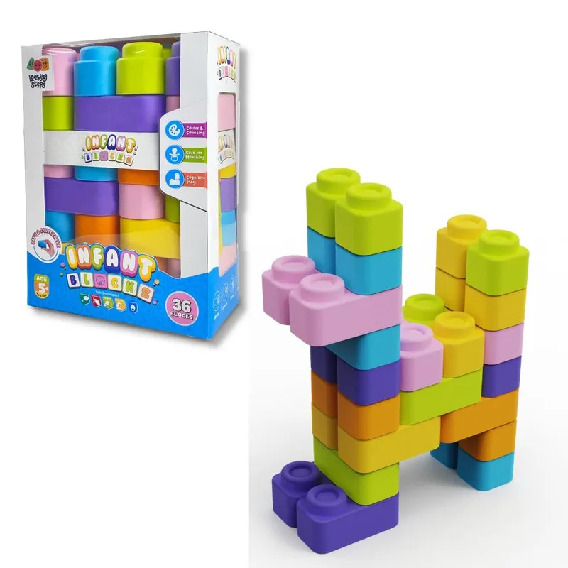 Infant Soft Building Blocks Set 4 - 36 Pieces (5 Months-1 Year)