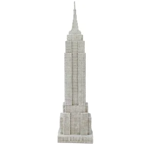 Ivory Empire State Building Architectural Building Decorative Statue Figurine Ornament - Great Interior Décor 68cm