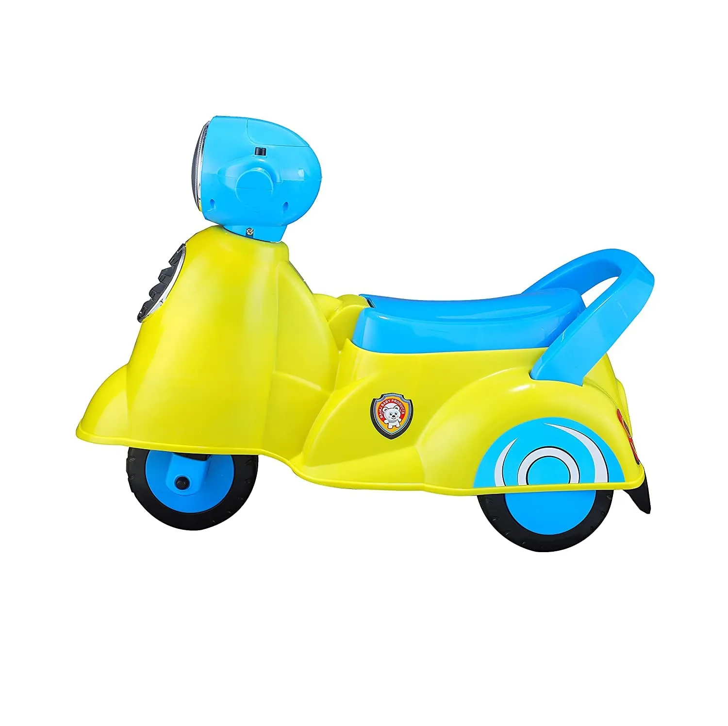 JoyRide Baby Star Ride On with Musical Horn & Light | Backrest and Under Seat Storage for Toys Boys and Girls of Age 1-3 Years, Weight Capacity Up to 20kgs (Yellow)