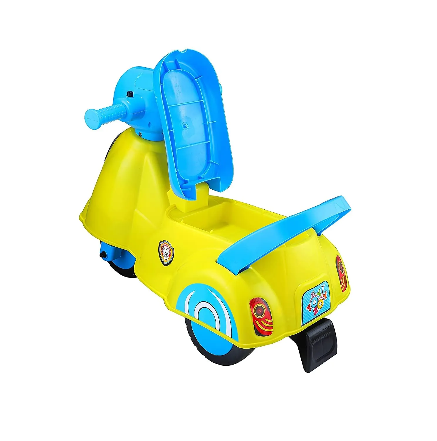 JoyRide Baby Star Ride On with Musical Horn & Light | Backrest and Under Seat Storage for Toys Boys and Girls of Age 1-3 Years, Weight Capacity Up to 20kgs (Yellow)