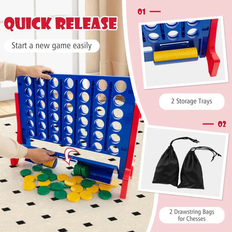 Jumbo 4-to-Score Connect Game Set with Carrying Bag and 42 Coins