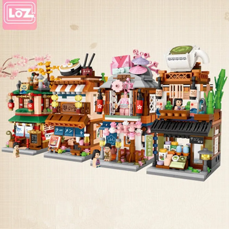 LOZ Building Blocks City View Scene Coffee Shop Retail Store Architectures model Assembly Toy Christmas Gift