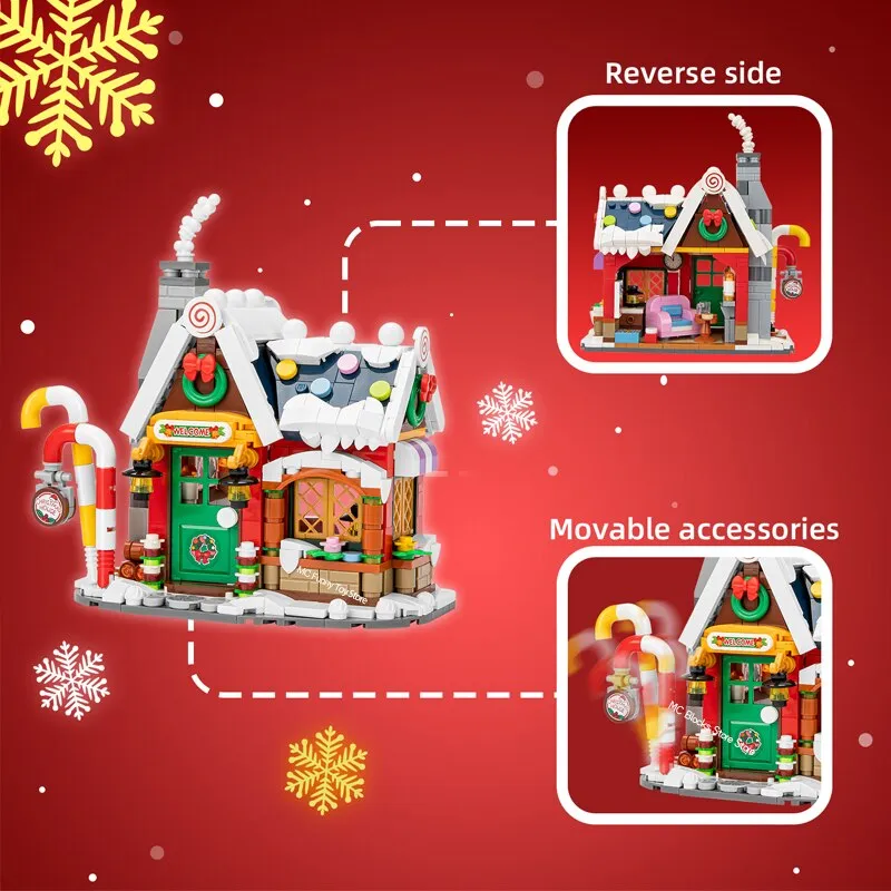 LOZ Mini Christmas Santa Claus House Model Building Block With Snowman Dolls Architecture Bricks DIY Christmas Toy Kid Gifts