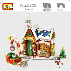 LOZ Mini Christmas Santa Claus House Model Building Block With Snowman Dolls Architecture Bricks DIY Christmas Toy Kid Gifts