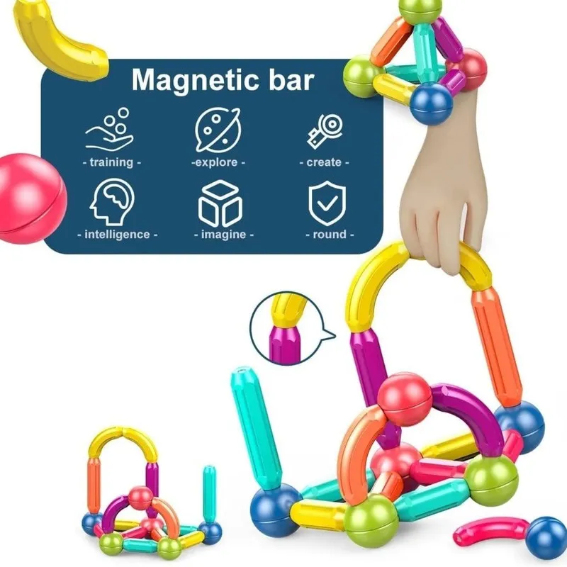 Magnetic Bars and Balls 25 Pcs