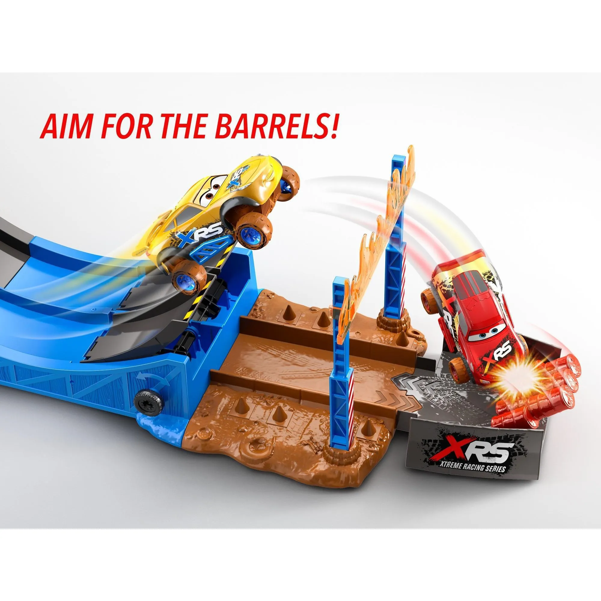 Mattel DDC Disney Cars XRS Mud Racing Big Air Drop Playset