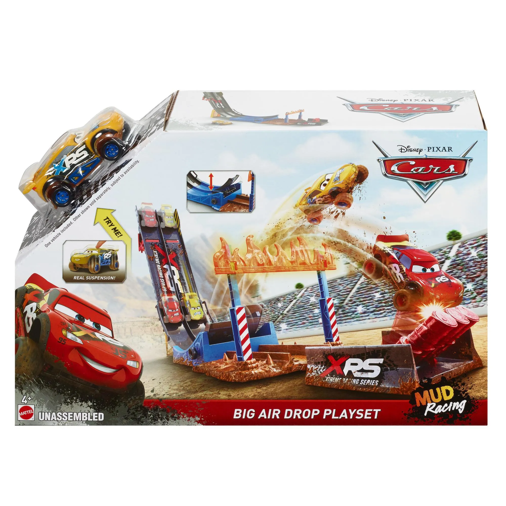 Mattel DDC Disney Cars XRS Mud Racing Big Air Drop Playset