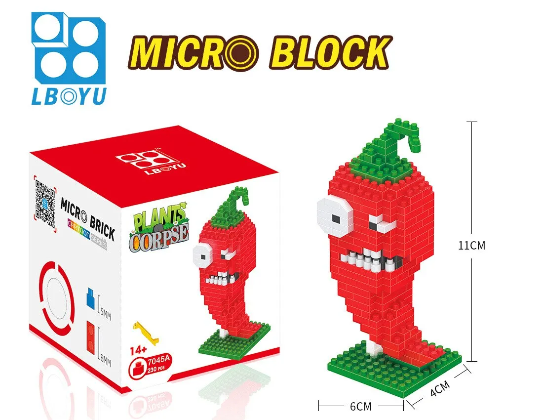 mini building blocks Toys Diamond Granules assembled building blocks  Plant cartoon Zombies gifts