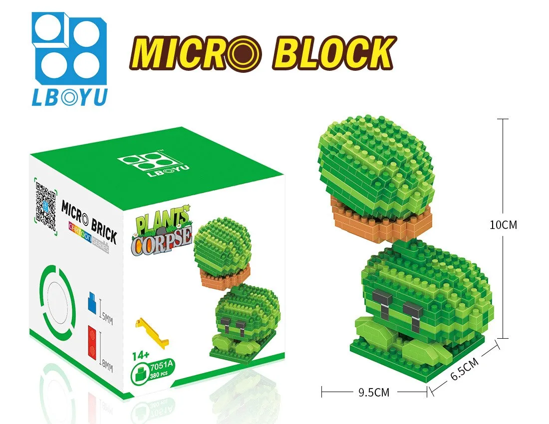 mini building blocks Toys Diamond Granules assembled building blocks  Plant cartoon Zombies gifts