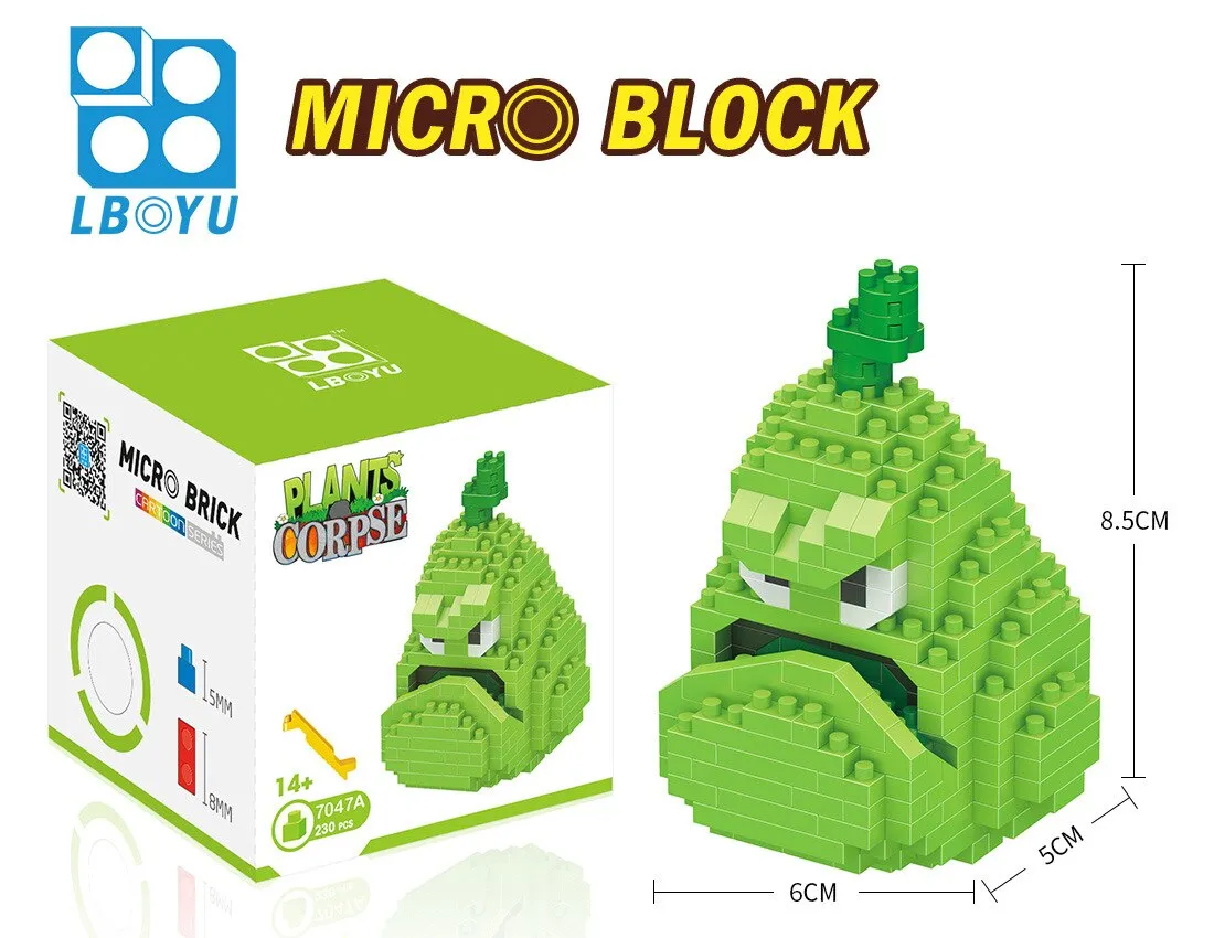 mini building blocks Toys Diamond Granules assembled building blocks  Plant cartoon Zombies gifts