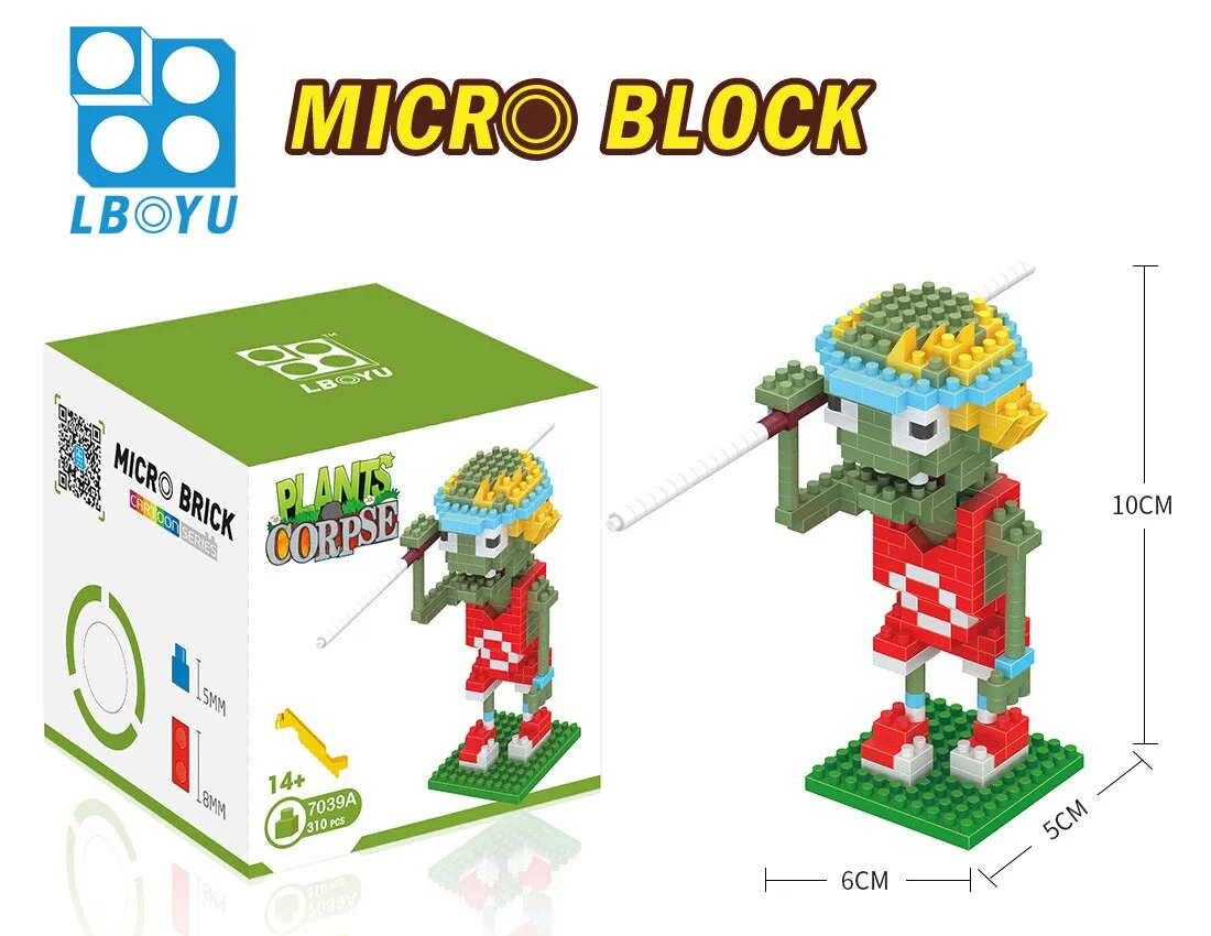 mini building blocks Toys Diamond Granules assembled building blocks  Plant cartoon Zombies gifts