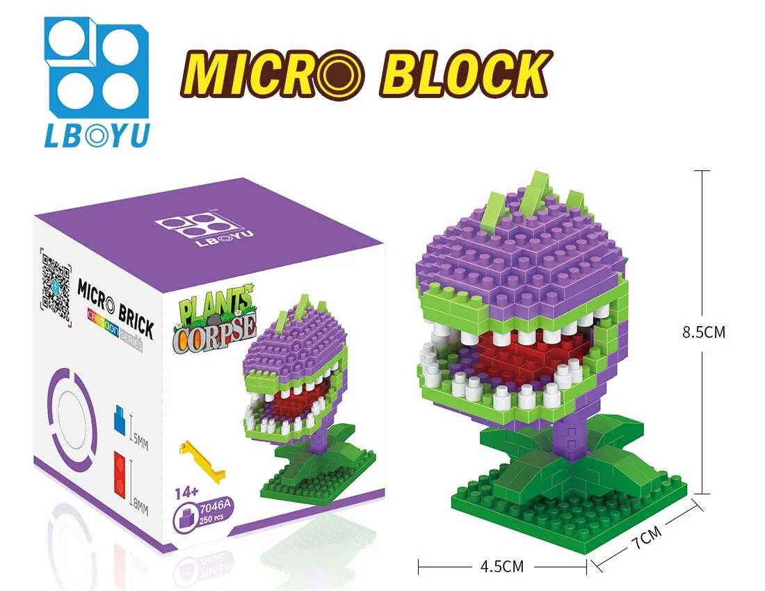 mini building blocks Toys Diamond Granules assembled building blocks  Plant cartoon Zombies gifts