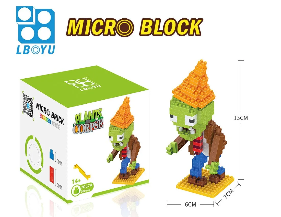 mini building blocks Toys Diamond Granules assembled building blocks  Plant cartoon Zombies gifts