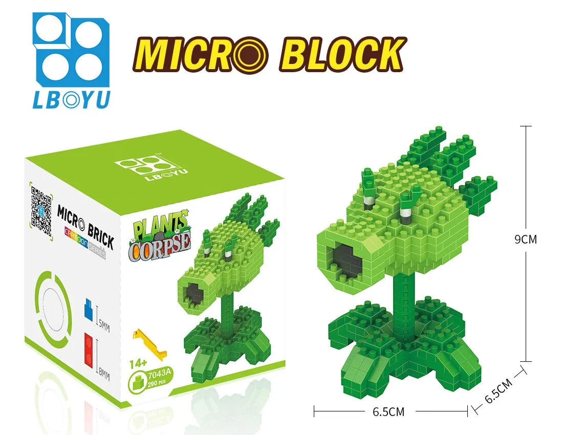 mini building blocks Toys Diamond Granules assembled building blocks  Plant cartoon Zombies gifts