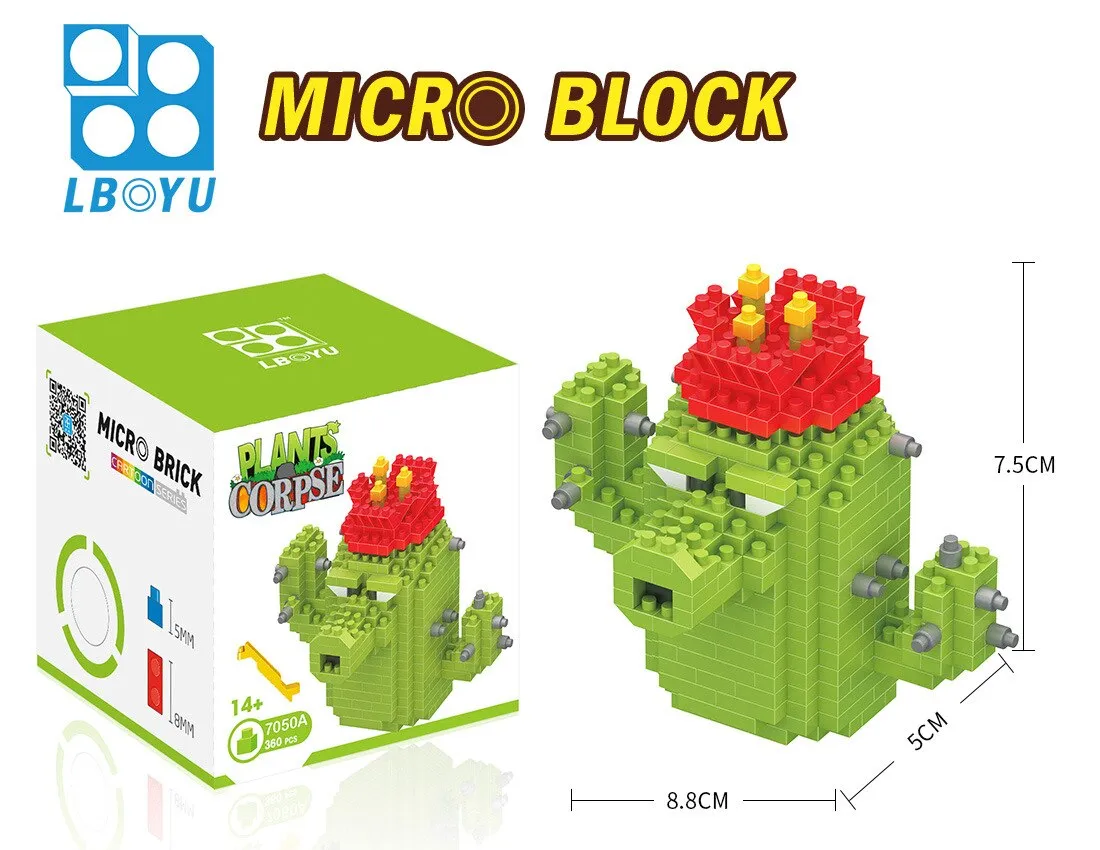 mini building blocks Toys Diamond Granules assembled building blocks  Plant cartoon Zombies gifts