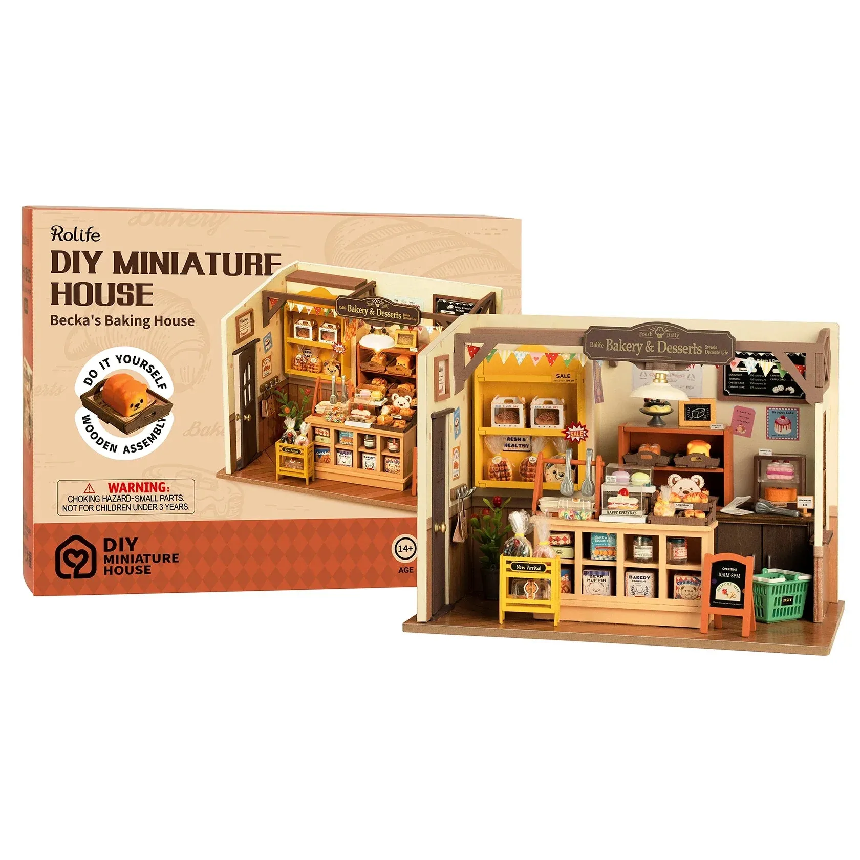 Miniature Cafe Wooden Assembly DIY Bakery Kit