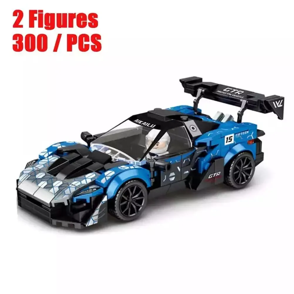 MOC  Compatible  2022 Speed Champions Senna GTR Pull-Back Racing Sports Car MOC Building Blocks Vehicle Figures Bricks Classic Model toys Kid