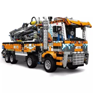 MOC  Compatible  MK 19014 Heavy-Duty Tow Truck Building Kits Pneumatic Concrete Pump Truck Bricks Engineering Toy for Kids