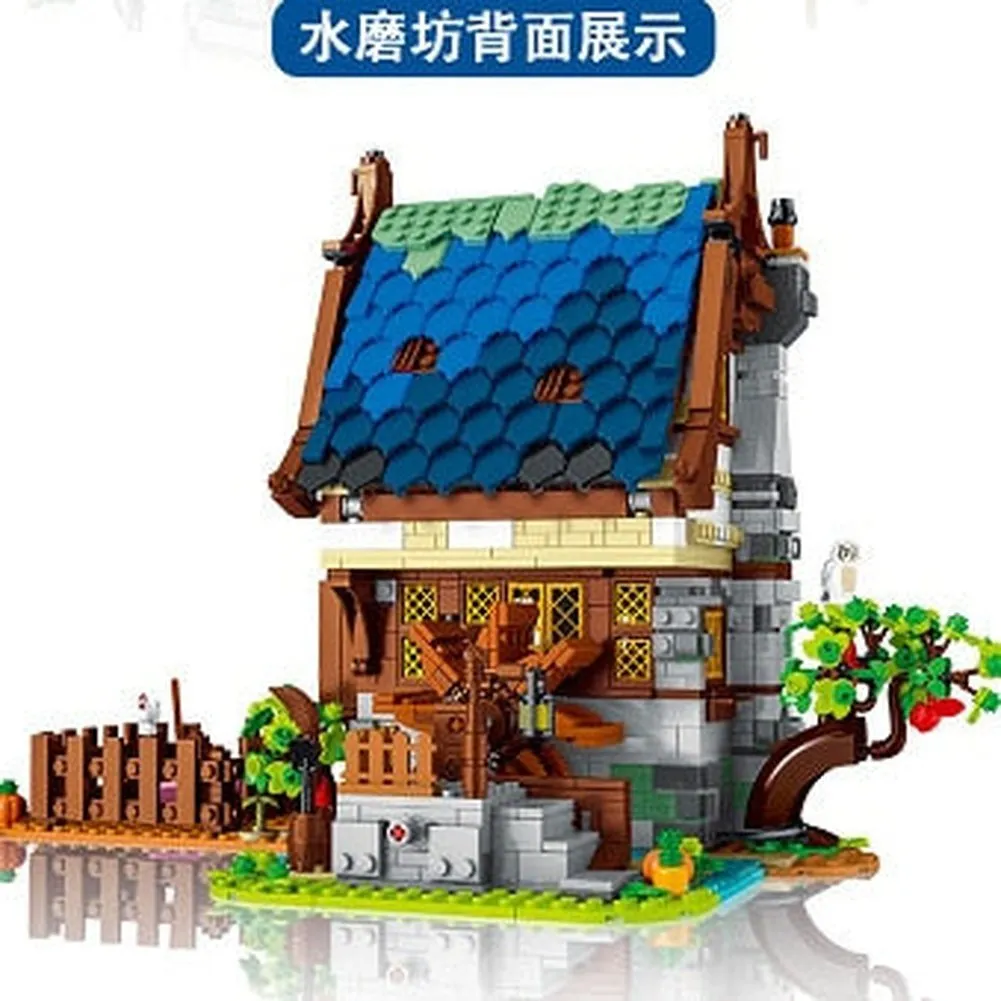 MOC NON  2724pcs Medieval Series Town Stable Model Creative Building Blocks City Horse House Bricks Diy Toys  For  Friends