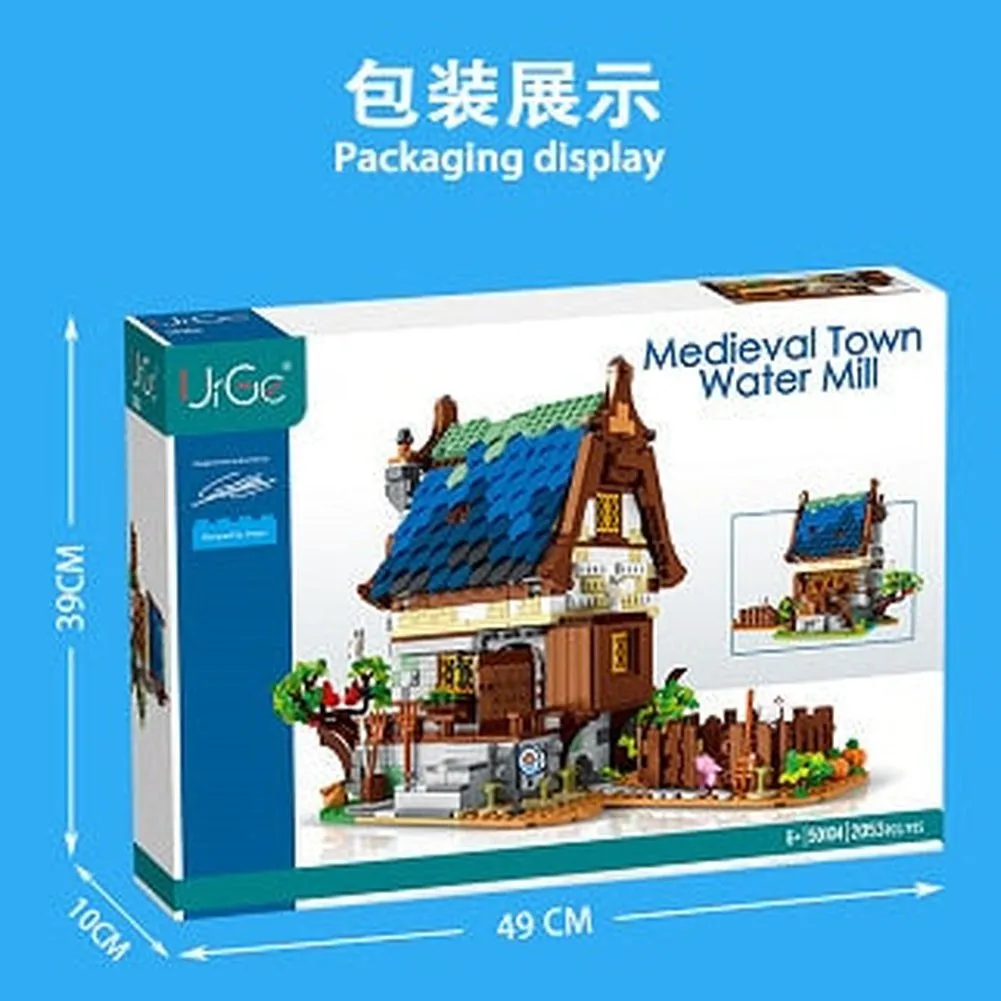 MOC NON  2724pcs Medieval Series Town Stable Model Creative Building Blocks City Horse House Bricks Diy Toys  For  Friends