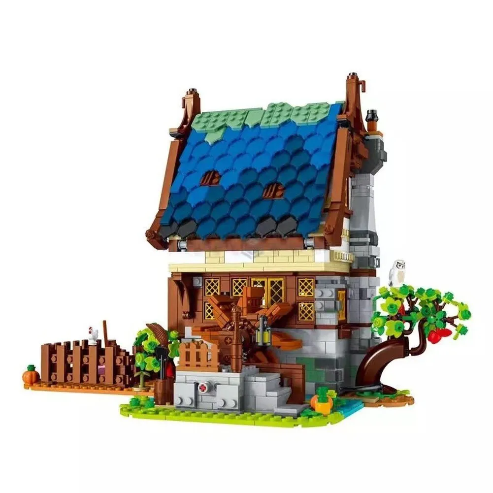 MOC NON  2724pcs Medieval Series Town Stable Model Creative Building Blocks City Horse House Bricks Diy Toys  For  Friends