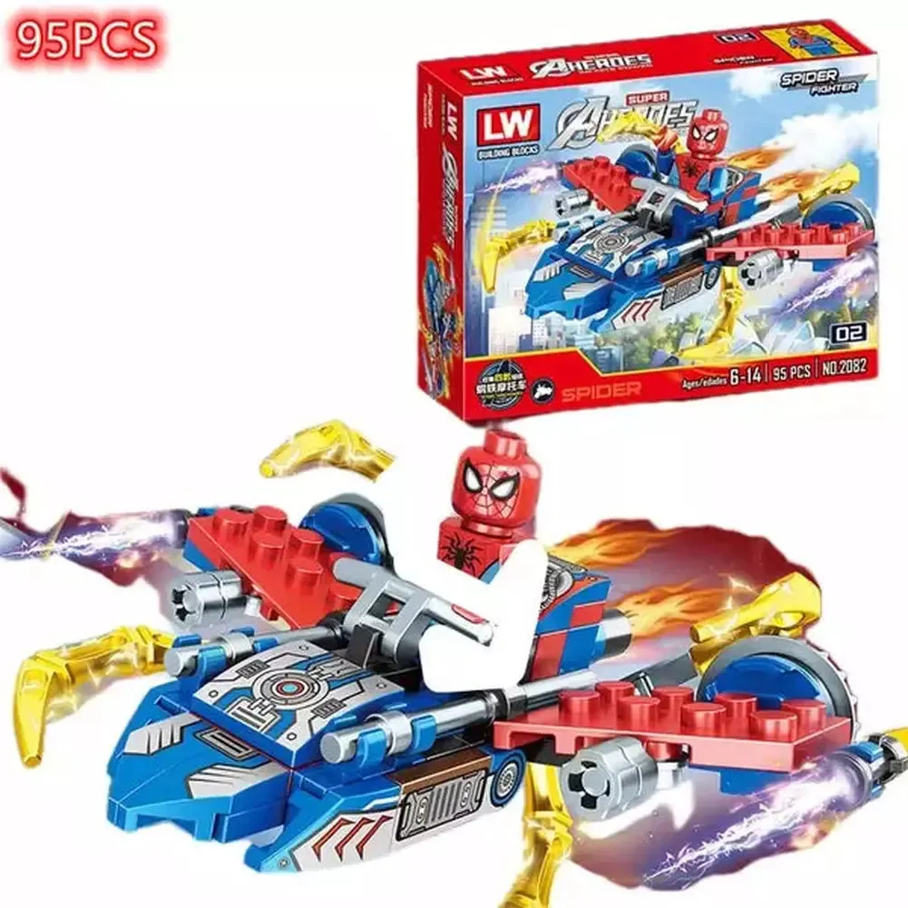 MOC NON  4 IN 1 Collection Super Hero Superhero Series Iron Spider Bat Leader Transforming Robot Man Building Blocks Action Figures Toys