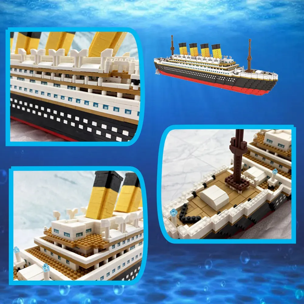 MOC NON   Titanic 3D Plastic Model Ship Building Blocks for Adults Micro Mini Bricks Toys Kits Assemble Cruise Boat Kids