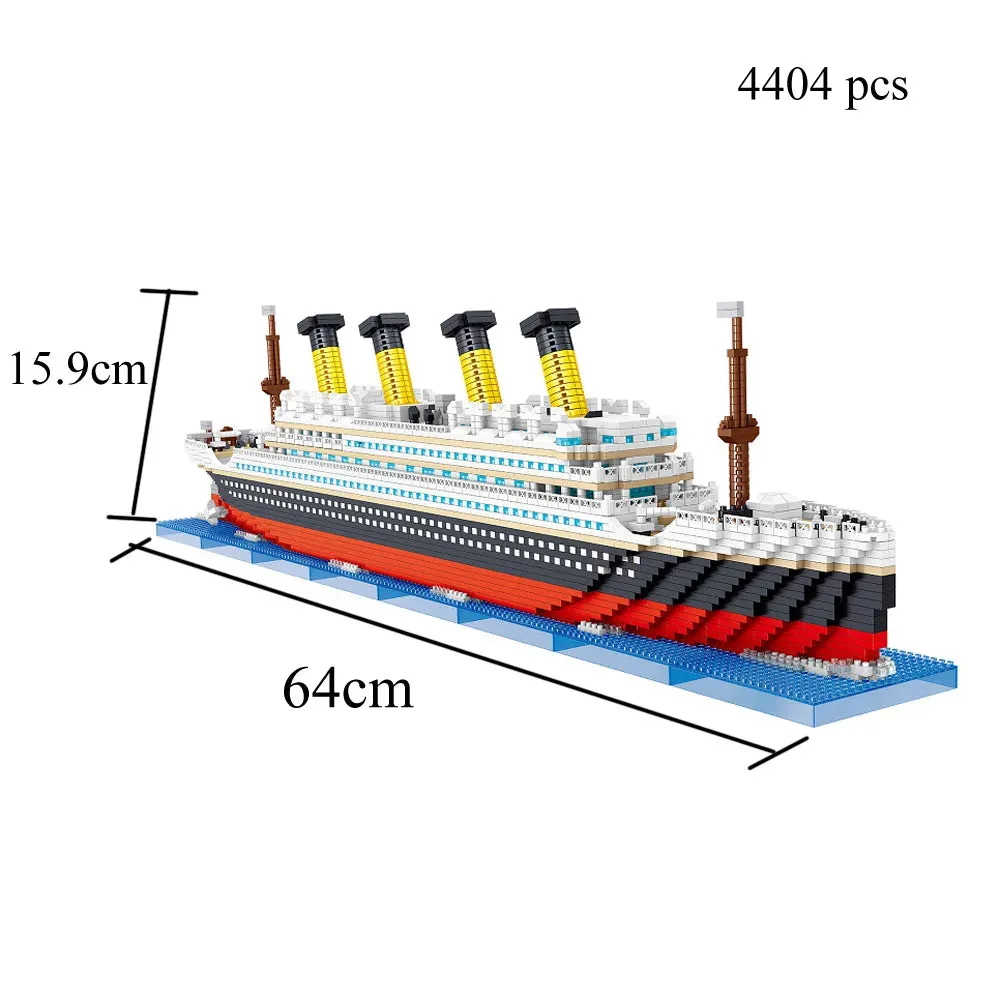 MOC NON   Titanic 3D Plastic Model Ship Building Blocks for Adults Micro Mini Bricks Toys Kits Assemble Cruise Boat Kids