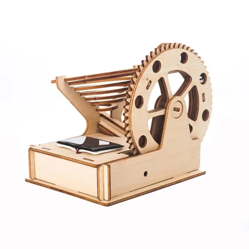 Motorized Laser-Cut Plywood Marble Run Model Kit for Ages 10 